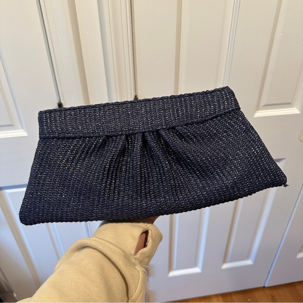 Lauren Merkin Navy Clutch